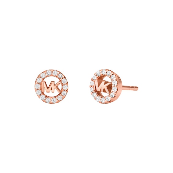 Michael Kors Rose 14ct Gold Plated Sterling Silver Stud Earr
