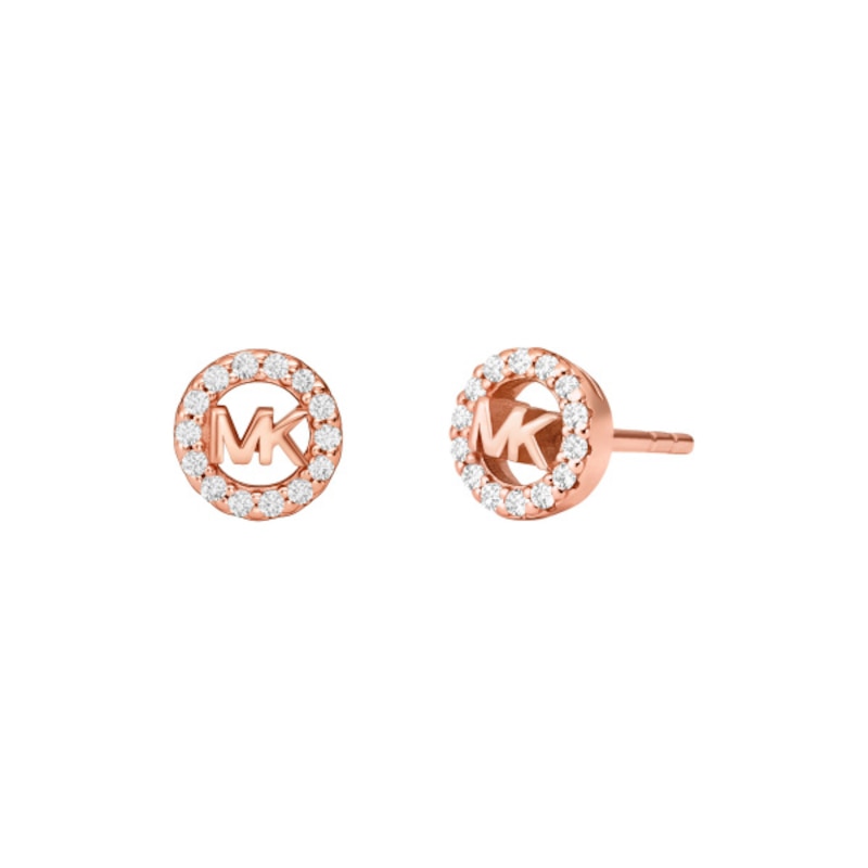 Michael Kors Rose 14ct Gold Plated Sterling Silver Stud Earrings