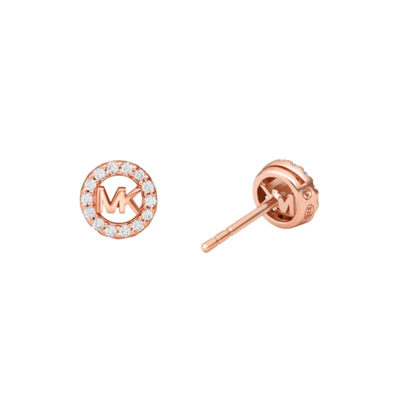 Michael Kors Rose 14ct Gold Plated Sterling Silver Stud Earrings