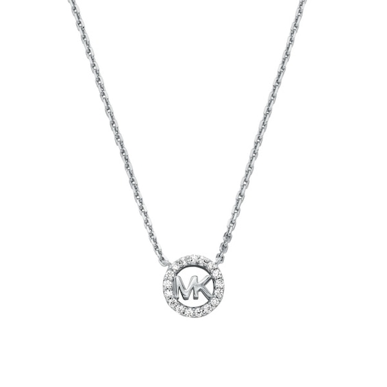 Michael Kors Ladies Sterling Silver Halo Pendant Necklace