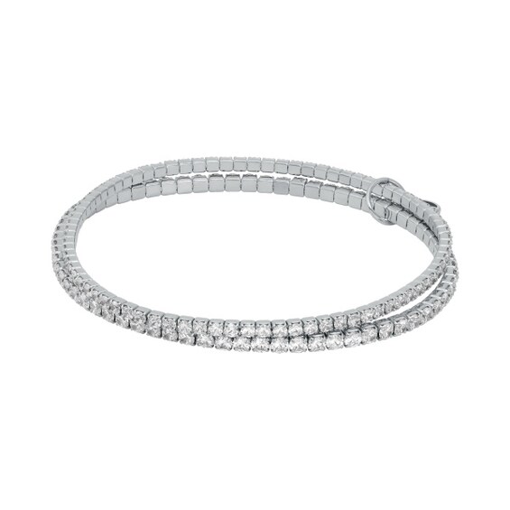 Michael Kors Silver Tone Layered Tennis Bracelet