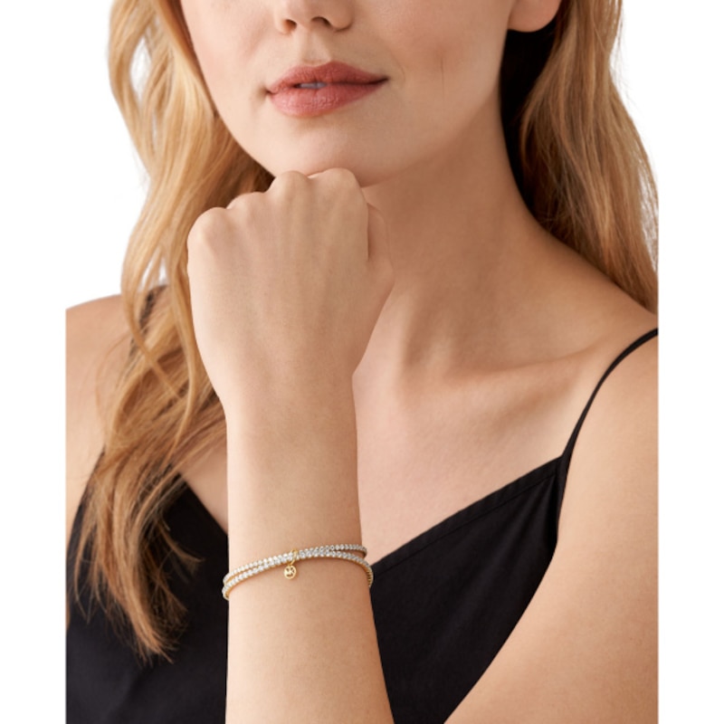 Michael Kors 14ct Gold Plated Layered Tennis Bracelet