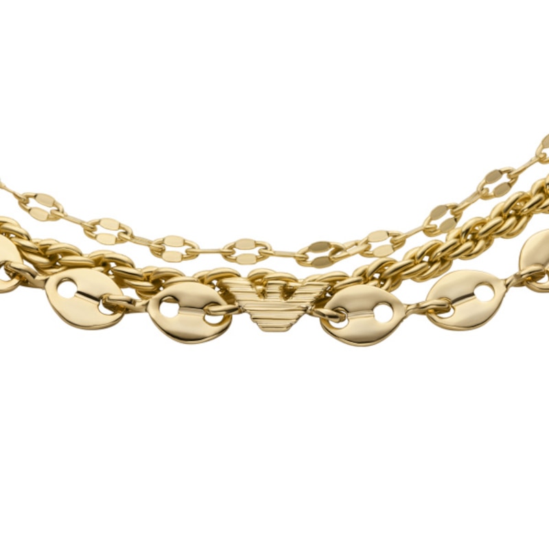 Main Image 2 of Emporio Armani Ladies' Gold-Tone 6 Inch Multi Strand Chain Bracelet