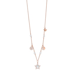 Emporio Armani Rose Gold-Tone Freshwater Pearl Station Chain Necklace
