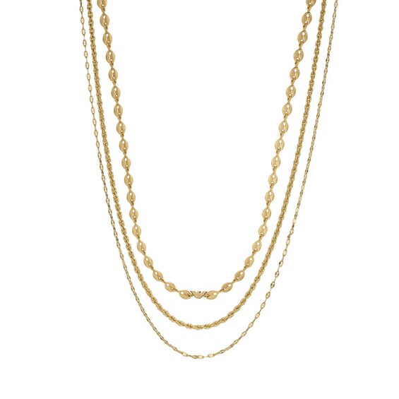 Emporio Armani Ladies Gold Tone Multi Strand Chain Necklace