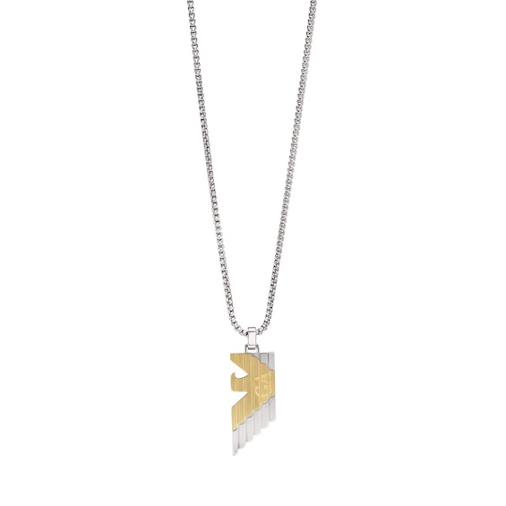 Men's Emporio Armani Stainless Steel Two Tone Pendant Necklace