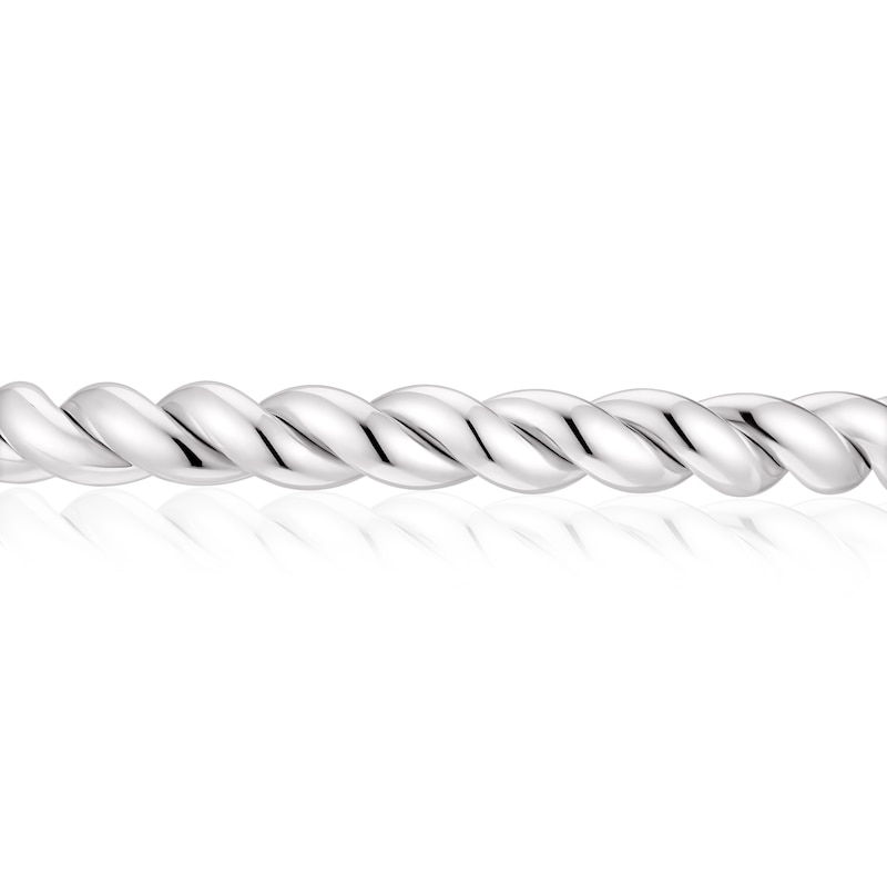 Sterling Silver 7 Inch Twisted Rope Bangle