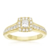 Thumbnail Image 0 of Vera Wang 18ct Yellow Gold 0.69ct Diamond Princess Cut Square Halo Ring