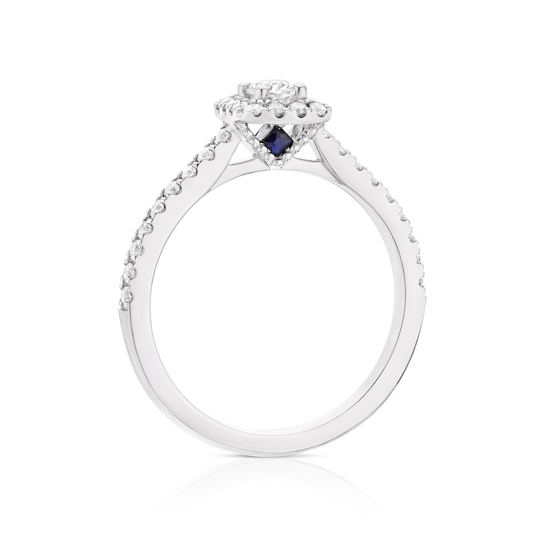 Vera Wang 18ct White Gold 0.50ct Diamond Radiant Shaped Halo Ring