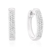 Thumbnail Image 0 of 9ct White Gold 0.25ct Diamond Triple Row Pavé 10mm Hoop Earrings