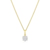 Thumbnail Image 1 of 9ct Yellow Gold 0.20ct Diamond Cluster Pendant