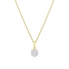 Thumbnail Image 0 of 9ct Yellow Gold 0.20ct Diamond Cluster Pendant