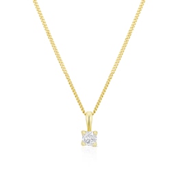 9ct Yellow Gold 18" 0.15ct Diamond Pendant