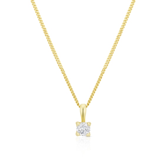 9ct Yellow Gold 18 0.15ct Diamond Pendant