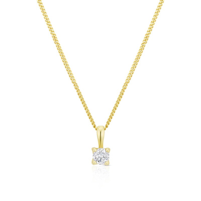 Main Image 1 of 9ct Yellow Gold 18&quot; 0.15ct Diamond Pendant