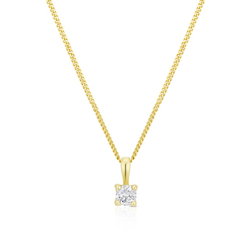 9ct Yellow Gold 0.15ct Diamond 18 Inch Pendant