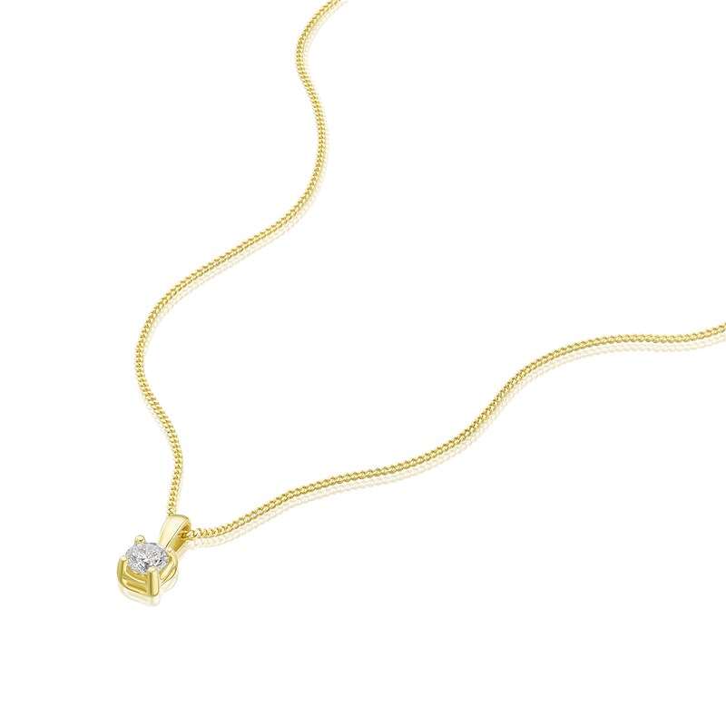 Main Image 2 of 9ct Yellow Gold 18&quot; 0.15ct Diamond Pendant