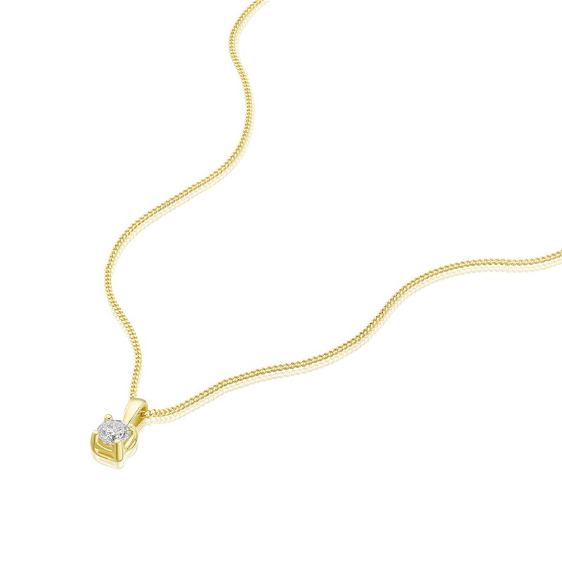 9ct Yellow Gold 0.15ct Diamond 18 Inch Pendant