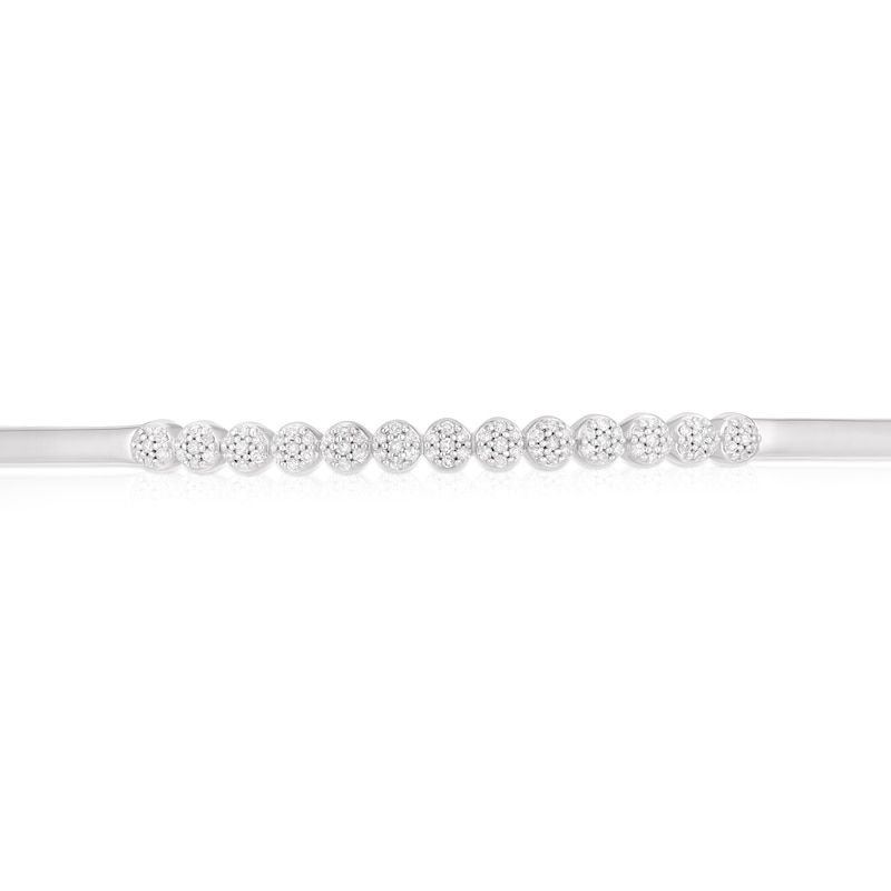 Sterling Silver 0.25ct Diamond Cluster Bangle