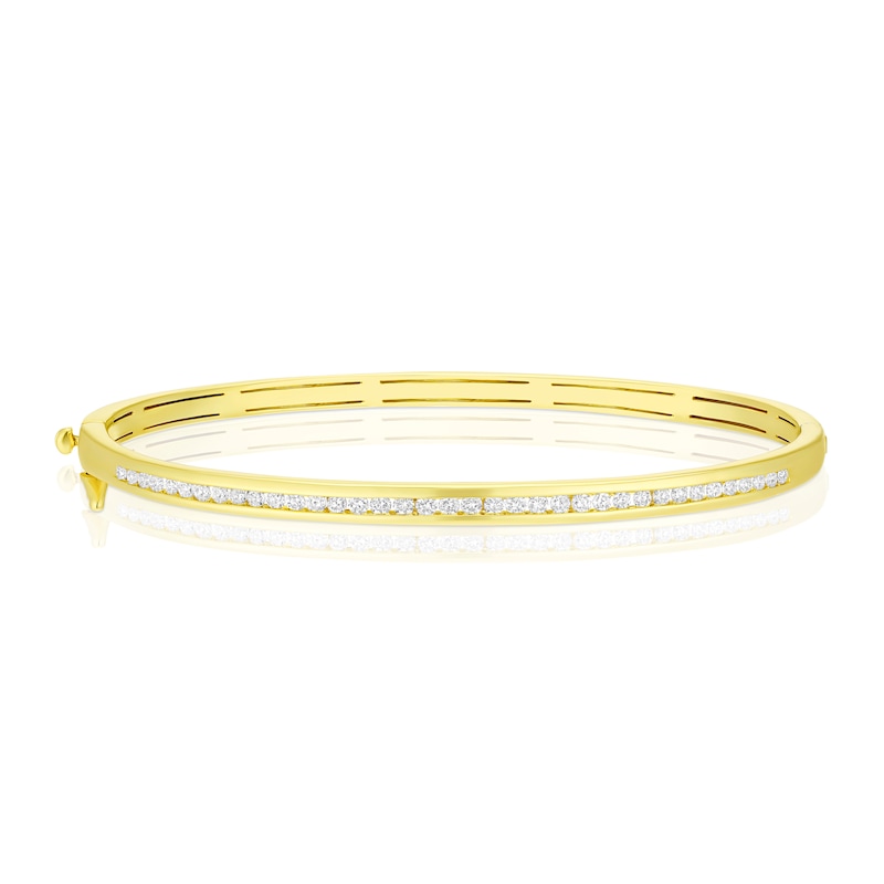 9ct Yellow Gold 0.50ct Diamond Channel Set Bangle