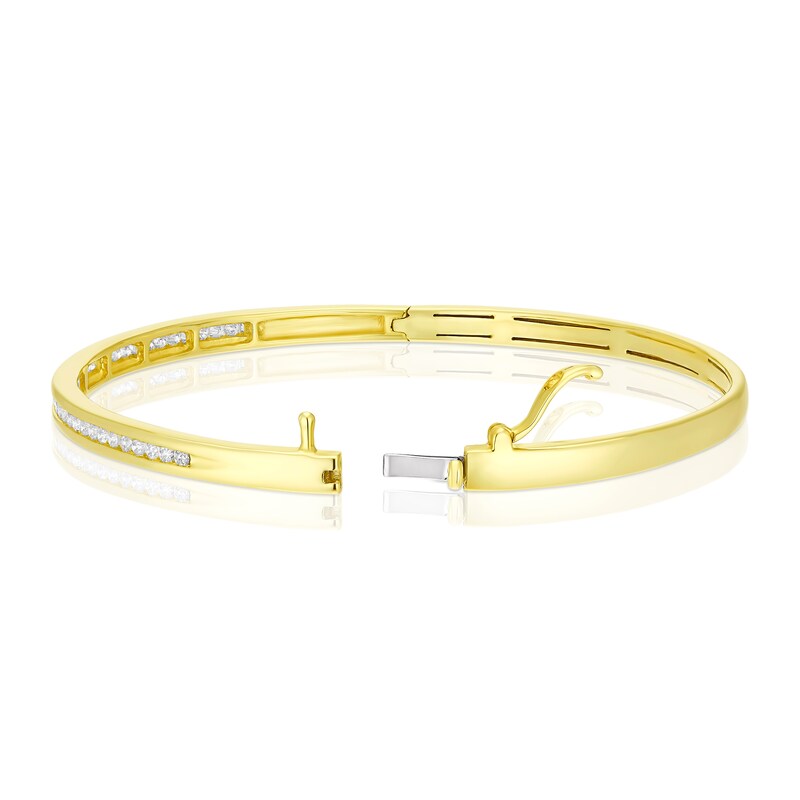 9ct Yellow Gold 0.50ct Diamond Channel Set Bangle