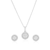 Thumbnail Image 1 of 9ct White Gold 0.50ct Diamond Round Cluster Earrings & Pendant Set