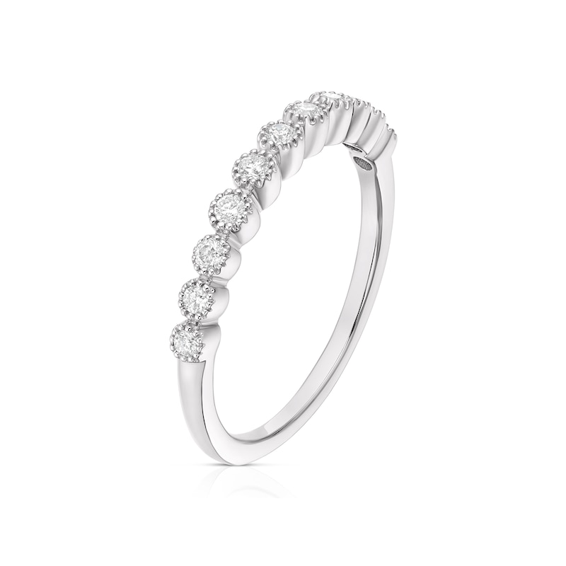 Main Image 2 of 9ct White Gold 0.15ct Diamond Milgrain Eternity Ring
