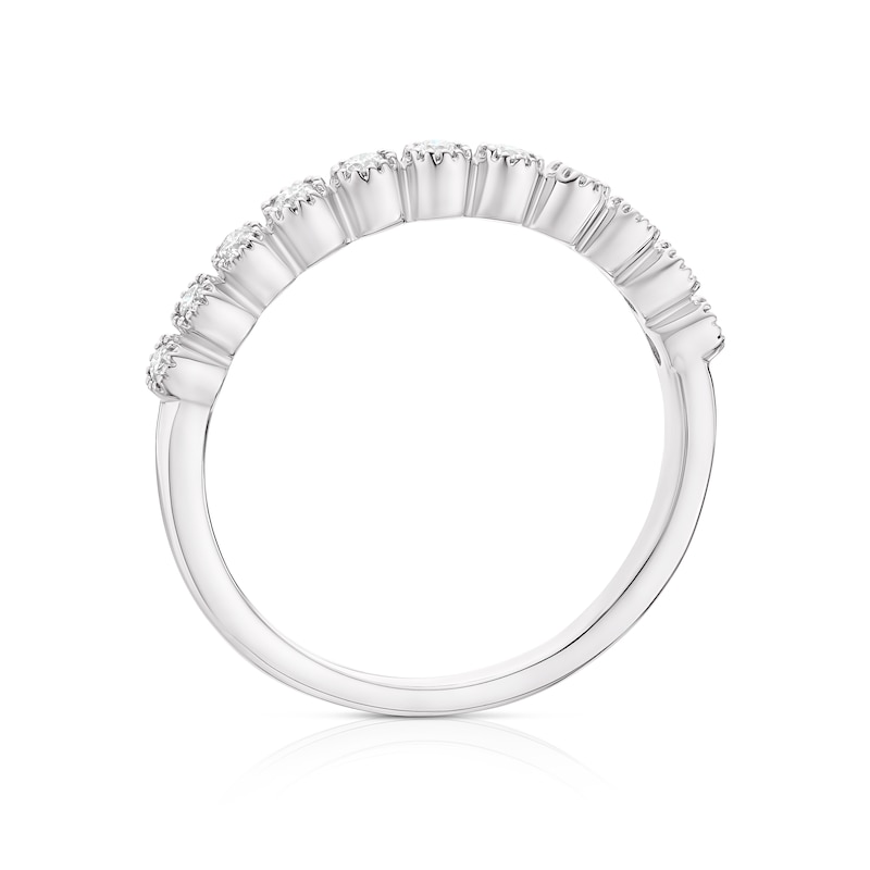 Main Image 3 of 9ct White Gold 0.15ct Diamond Milgrain Eternity Ring