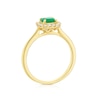 Thumbnail Image 2 of 9ct Yellow Gold Emerald & 0.15ct Diamond Cushion Halo Ring