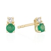 Thumbnail Image 0 of 9ct Yellow Gold Emerald & Diamond Stud Earrings