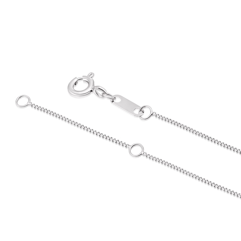 Main Image 3 of 9ct White Gold Blue Sapphire & 0.25ct Diamond Flower Pendant