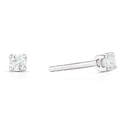 9ct White Gold Diamond Stud Earrings