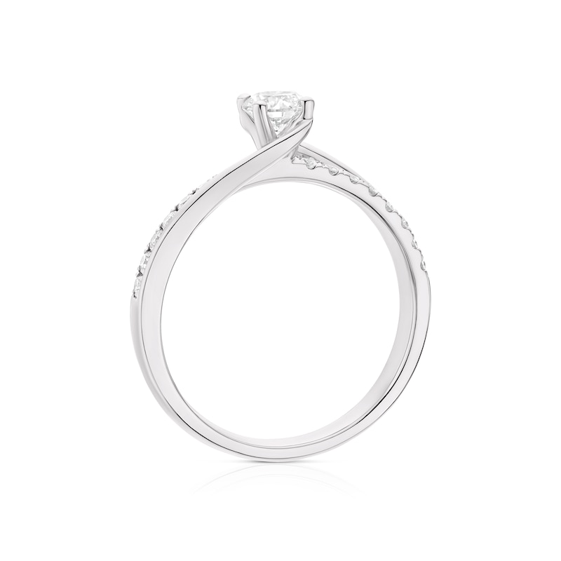 Main Image 3 of Engagement Ring 18ct White Gold 0.50ct Diamond Twisted Solitaire Ring