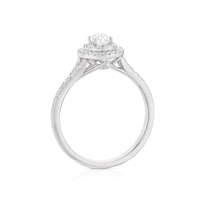 Main Image 3 of Engagement Ring 18ct White Gold & Platinum 0.50ct Diamond Double Halo Ring