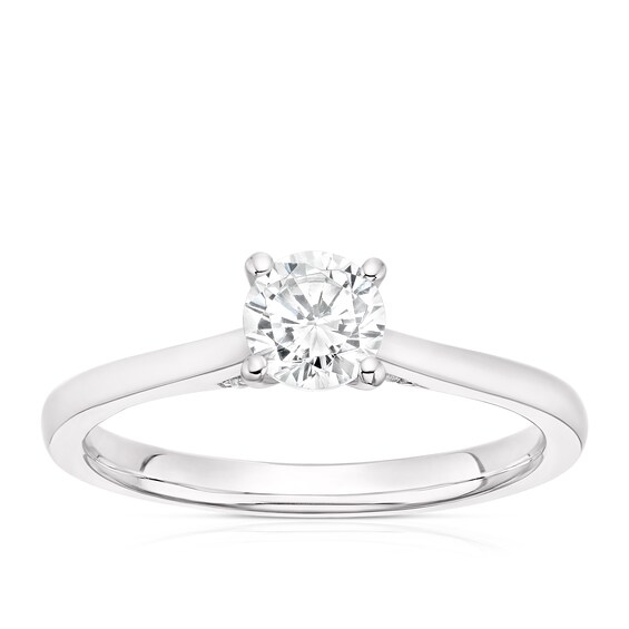 Engagement Ring 18ct White Gold and Platinum Round Cut 0.50ct Diamond Ring