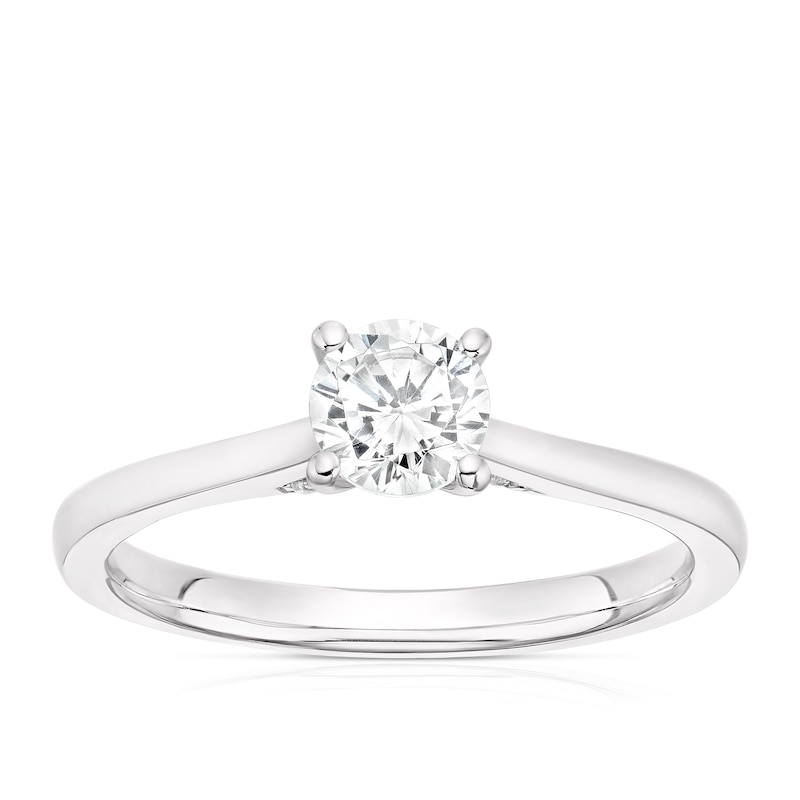 18ct White Gold & Platinum 0.50ct Diamond Round Cut Ring