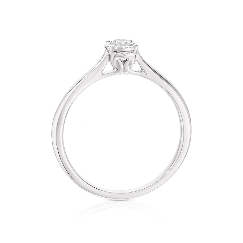 9ct White Gold 0.18ct Diamond Illusion Solitaire Ring
