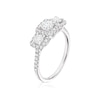 Thumbnail Image 1 of Platinum 1ct Diamond Trilogy Cushion Shaped Halo Ring