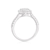 Thumbnail Image 2 of 9ct White Gold 0.50ct Diamond Cushion Shaped Cluster Ring