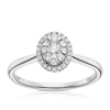 Thumbnail Image 0 of 9ct White Gold 0.25ct Diamond Oval Double Halo Ring