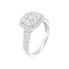 Thumbnail Image 2 of Platinum 1ct Diamond Cushion Shaped Cluster Ring