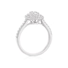 Thumbnail Image 2 of Platinum 0.50ct Diamond Emerald Shaped Double Halo Ring