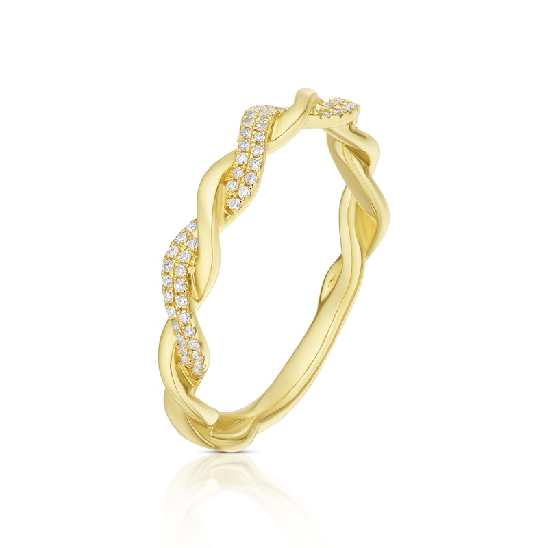 14ct Yellow Gold 0.10ct Diamond Twist Eternity Ring