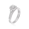 Thumbnail Image 2 of 9ct White Gold 0.50ct Diamond Cushion Shaped Bridal Set
