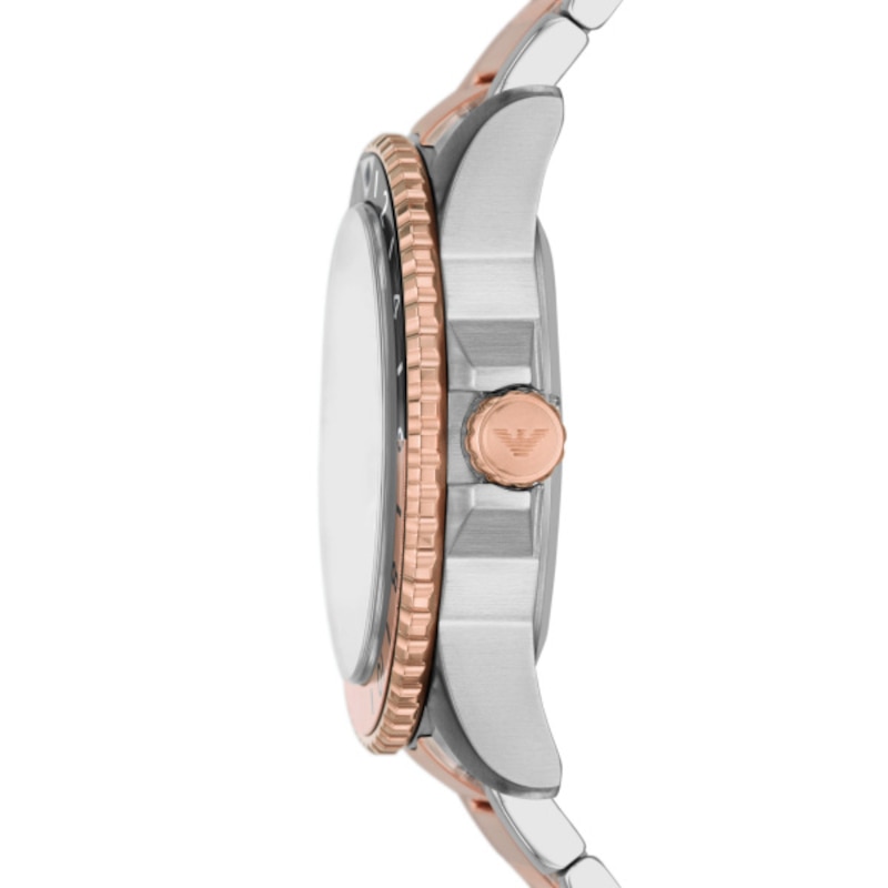 Emporio Armani Men's White Dial & Two-Tone Bracelet Watch