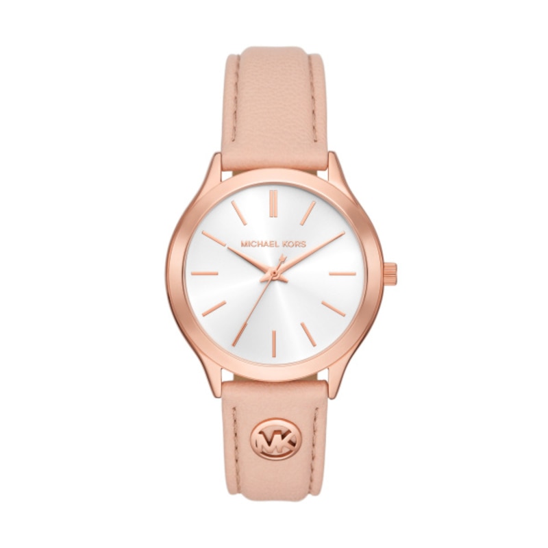 Michael Kors Slim Runway Rose Gold-Tone & Blush Pink Leather Watch