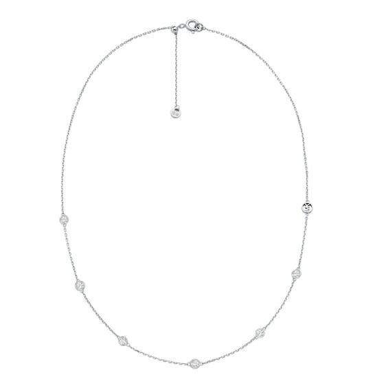 Michael Kors CZ and Sterling Silver Station Necklace