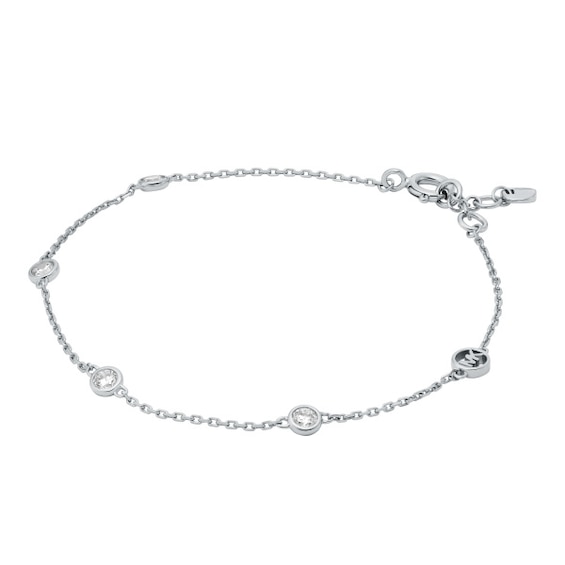 Michael Kors Sterling Silver 6.5 and Cubic Zirconia Station 