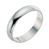 9ct White Gold 4mm Extra Heavyweight D Shape Ring