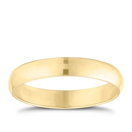 9ct Yellow Gold 3mm Extra Heavyweight D Shape Ring